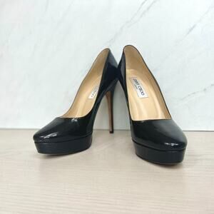 Jimmy Choo Chocolate Brown Patent Leather Platform Pumps